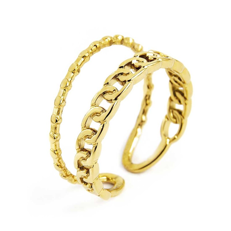 ANELLO GRUMETTA E PUNTINATA DOPPIA FASCIA