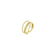 Anello doppia fascia trama puntinata e grumetta