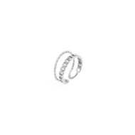 Anello doppia fascia trama puntinata e grumetta