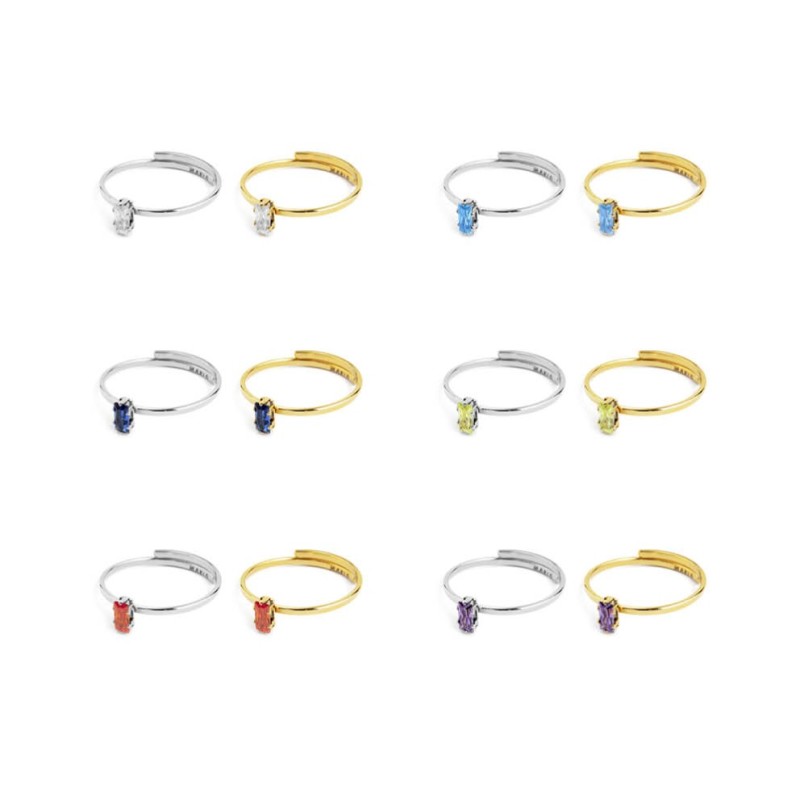 Anelli con cristallo baguette