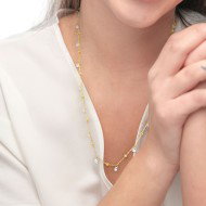 COLLANA 90CM CON CUBIC ZIRCONIA E SFERE