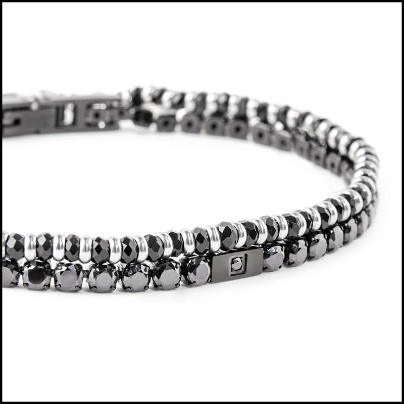 Bracciale tennis e bracciale agata sfaccettata