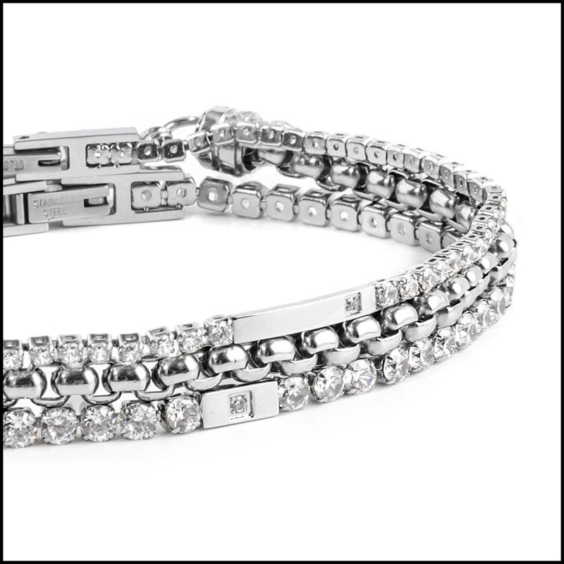 Bracciali tennis e bracciale catena box rounded