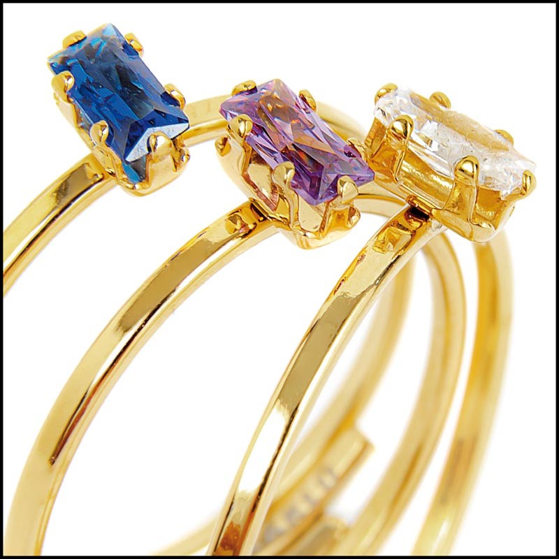 Anelli con cristallo baguette