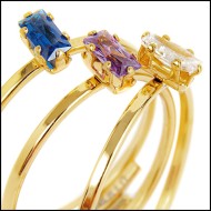 Anelli con cristallo baguette