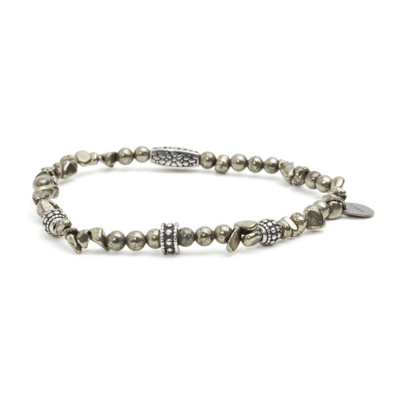 BRACCIALE PIETRE CON INSERTI IN ACCIAIO