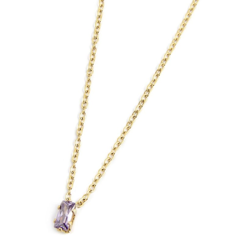 COLLANA 44CM CON CUBIC ZIRCONIA BAUGETTE