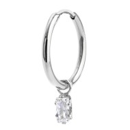 Orecchino a cerchio con zircone baguette