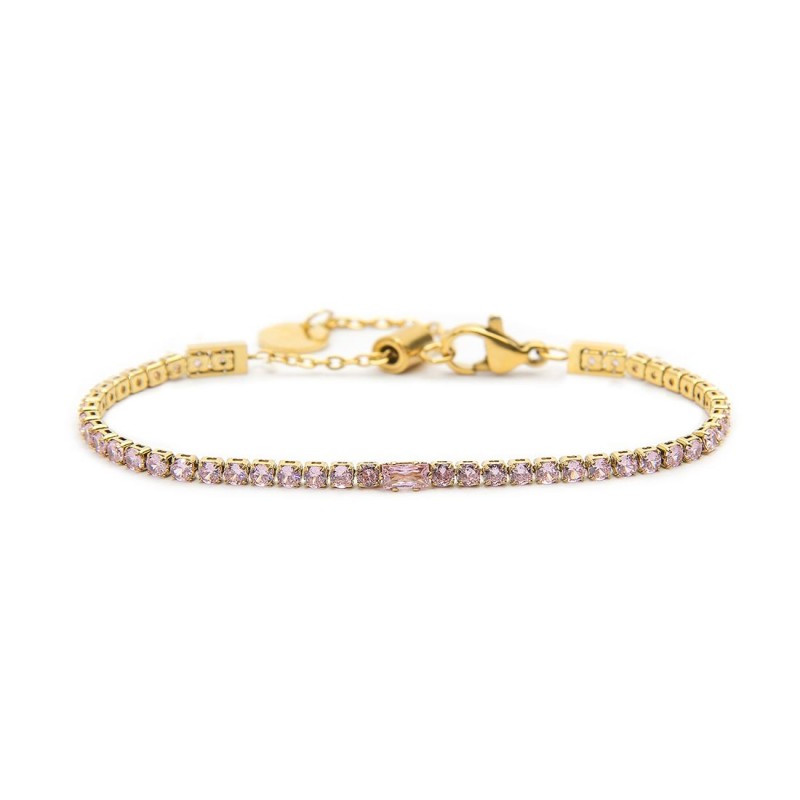 Bracciale tennis 2,5mm con zircone centrale