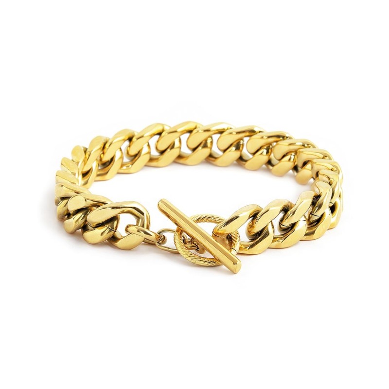 BRACCIALE ORO PVD CATENA GRUMETTA SP 10,50 MM