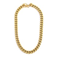 S.S.GOLD IP NECKLACE GRUM CHAIN 10,50 MM S.steel gold ip necklace grumetta chain, 10,50 mm width, 4,20 mm thickness. T-bar closu