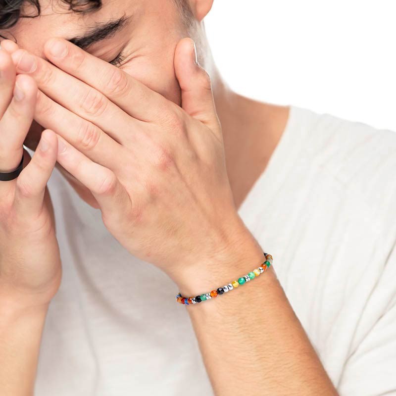 Bracciale agata sfaccettata 4mm