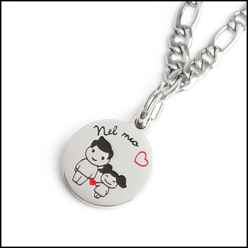 Collana con charm babbo e figlia