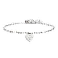 Bracciale acciaio con sfere e cuore