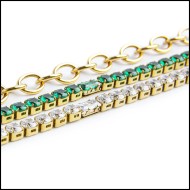 Bracciali con zirconi e catena