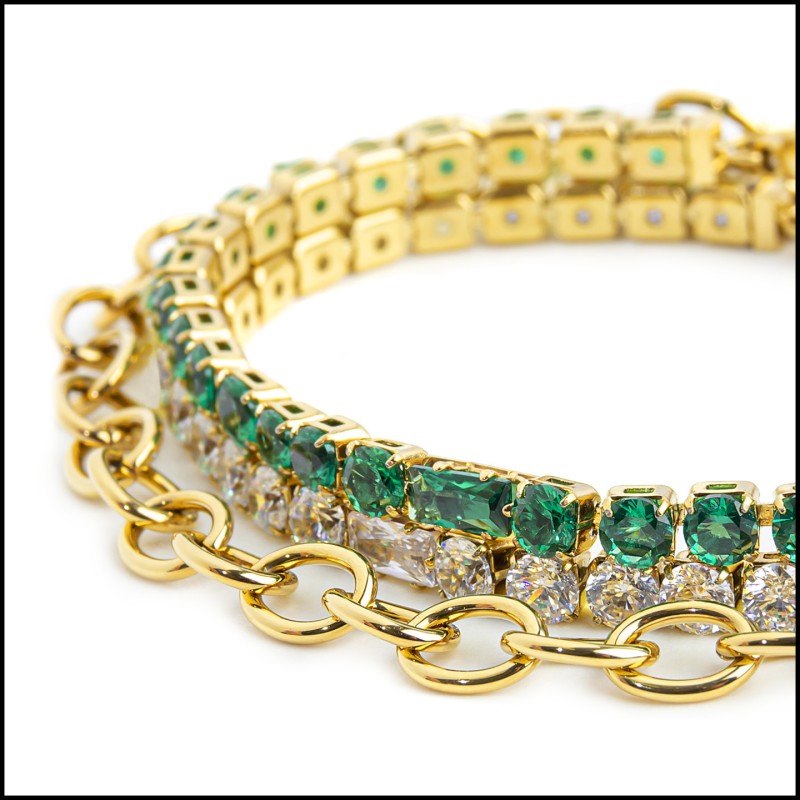 Bracciali con zirconi e catena