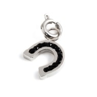 Charm ferro di cavallo con cristalli