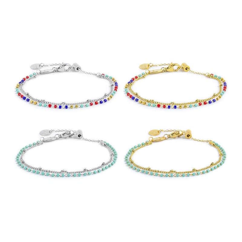 Bracciale con stella marina e bracciale con turchese