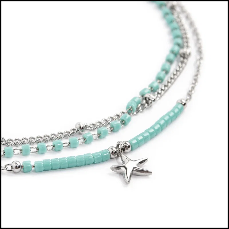 Bracciale con stella marina e bracciale con turchese