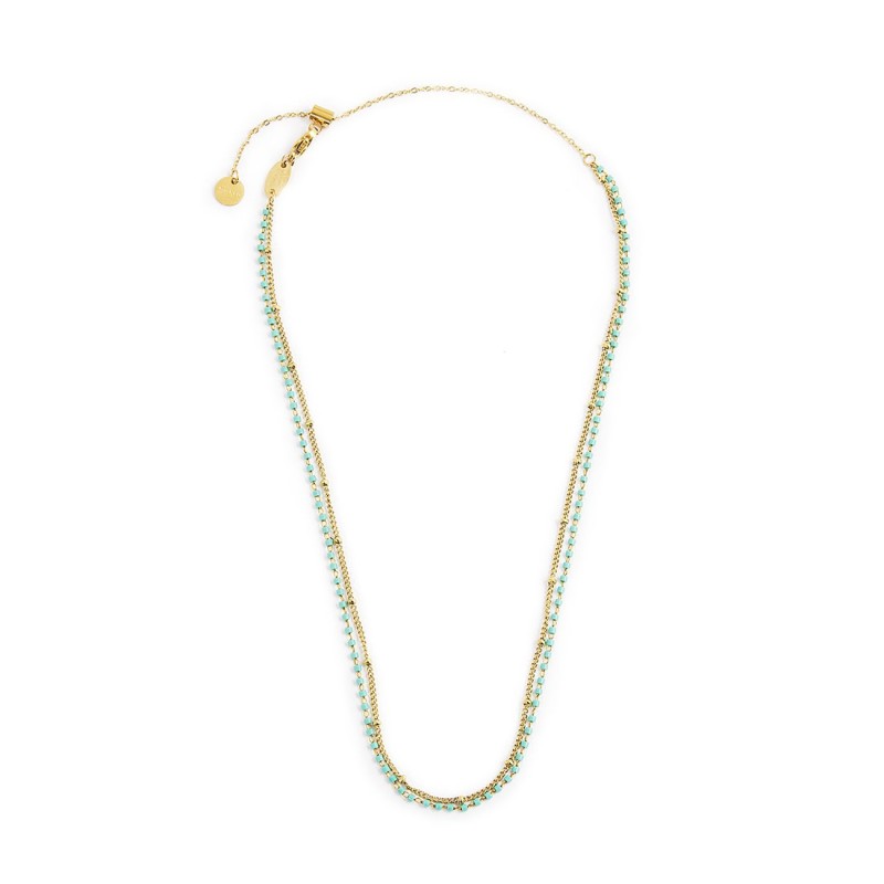 Collana pendenti turchesi e collana miyuki turchesi