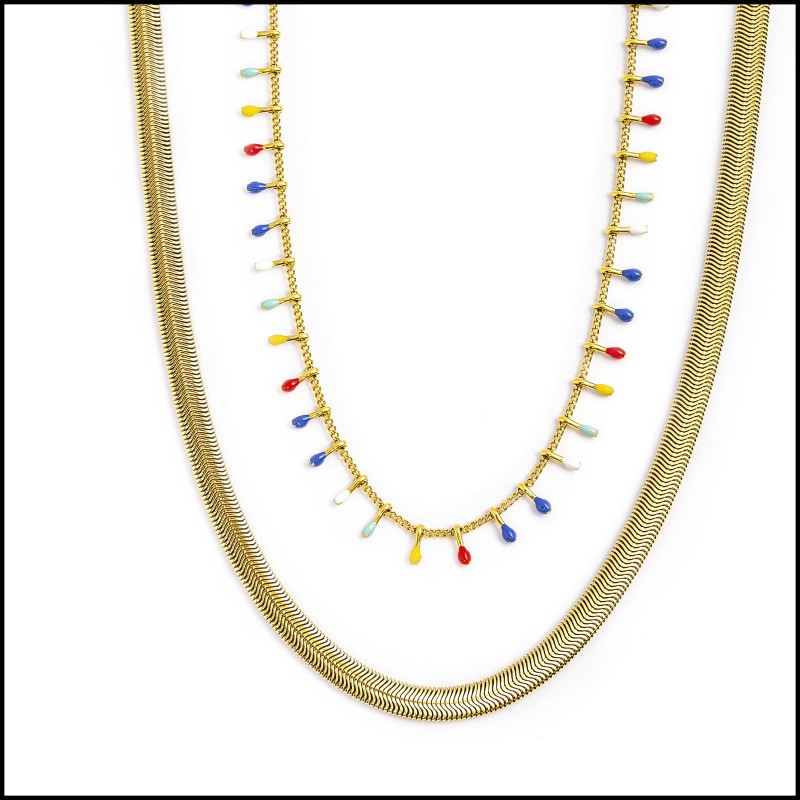 Collana snake e collana pendenti smaltati