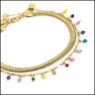 Cavigliera agata colorata e cavigliera catena snake