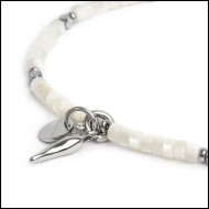 Cavigliera rondelle madreperla e charm corno