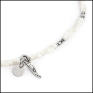 Cavigliera rondelle madreperla e charm corno