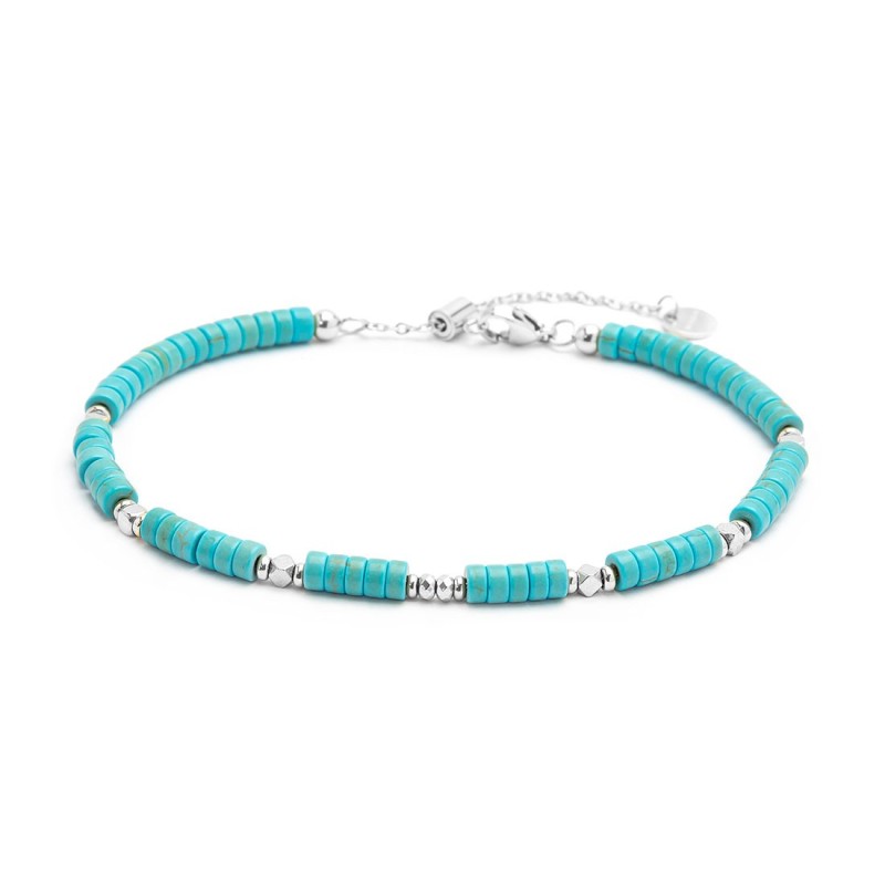 Cavigliere con rondelle madreperla turchesi e multicolor