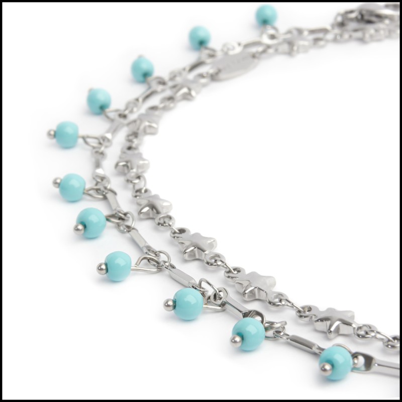 Cavigliera con stelle e cavigliera con pietre turchesi