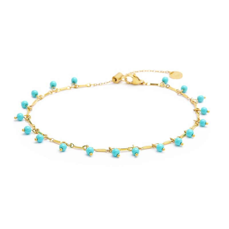 Cavigliera con stelle e cavigliera con pietre turchesi