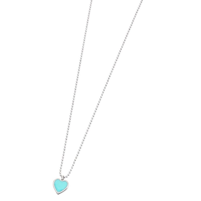 Collana con cuore pendente turchese