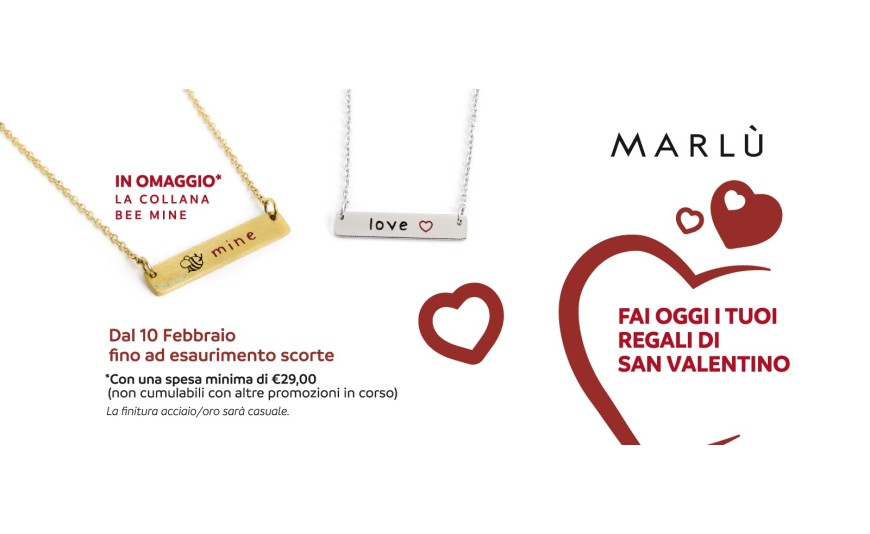 Promozione di San Valentino in tutti gli Store Marlù